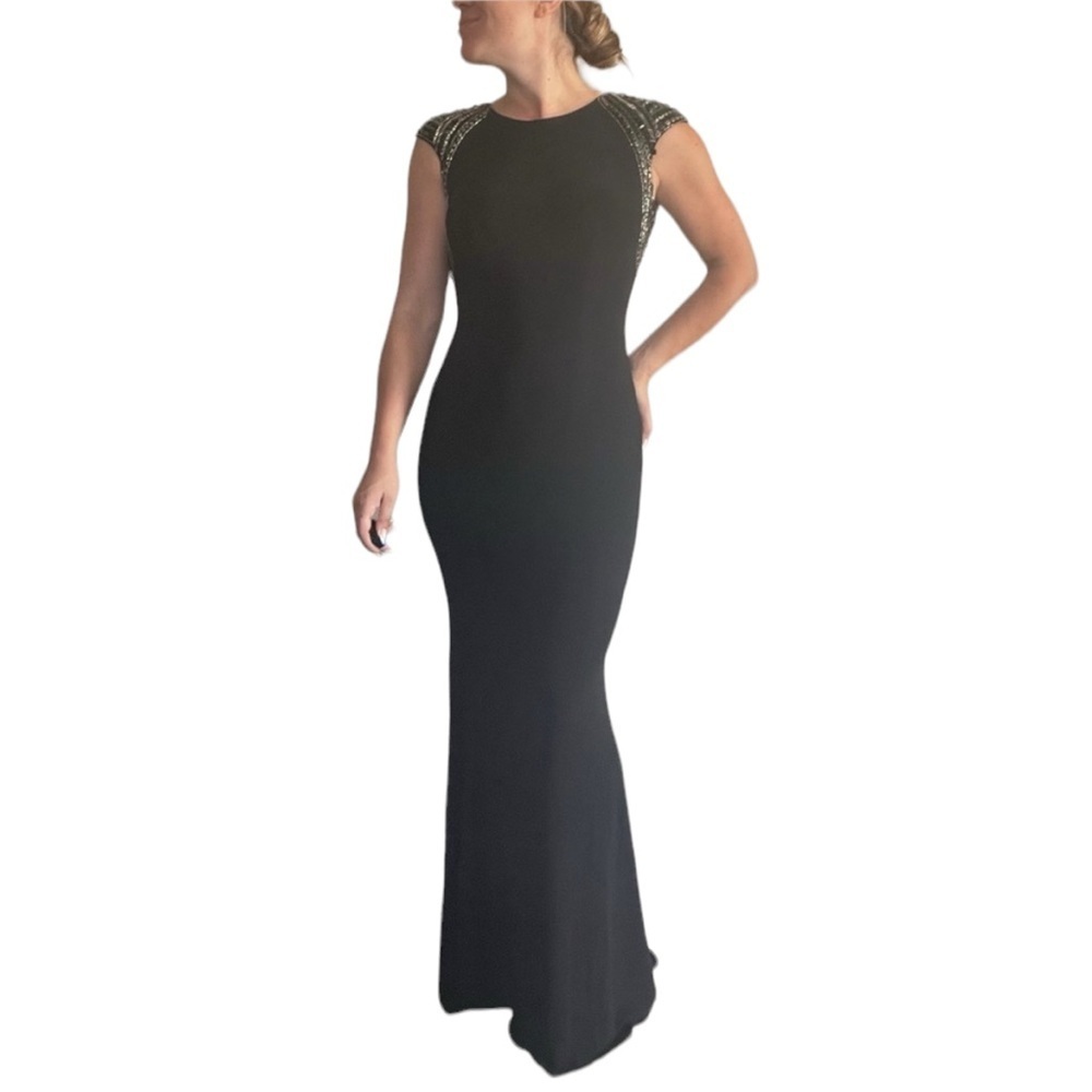 Jovani Black Evening Gown with Open Back